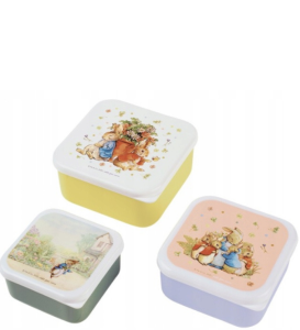 AL49 Zestaw lunchbox 3w1 pudełka Petit Jour Paris Królik Piotruś na kanapki