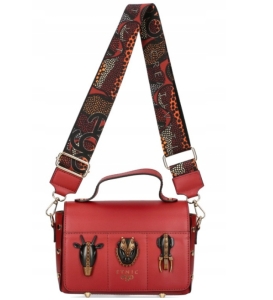 D28 Ego Azteca torebka listonoszka skórzana 2 paski kuferek klapką ćwiekami