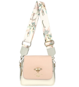 D44 torebka EGO skórzana listonoszka z pszczółką klapką 2 paskami