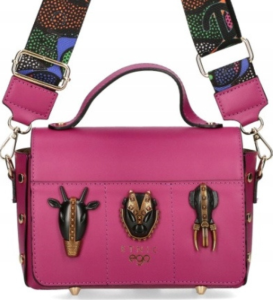 D28 Ego Azteca torebka listonoszka skórzana 2 paski kuferek klapką ćwiekami