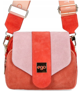 D63 torebka EGO creativity skórzana listonoszka z klapką 2 paskami