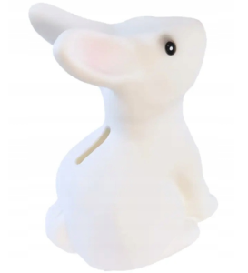 AE79 Egmont Toys trwała skarbonka dla dziecka - biały królik