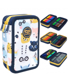 CP05 Piórnik szkolny trzykomorowy Coolpack Jumper Pucci F067699 kotki