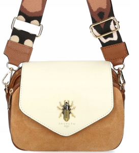 D94 torebka EGO skóra naturalna listonoszka 2 wymiennymi klapkami 2 paskami