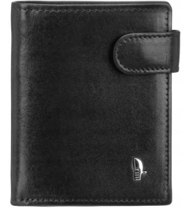 PU42 portfel męski Puccini pionowy skórzany zapinany w pudełku na prezent