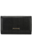 PU19 średni portfel damski Puccini na zatrzask ekoskóra 10x16 cm