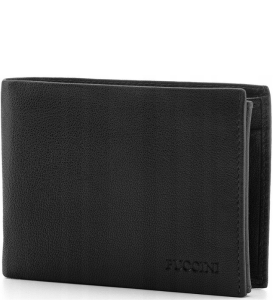 PU56 portfel PUCCINI skórzany męski poziomy zapinany na zatrzask