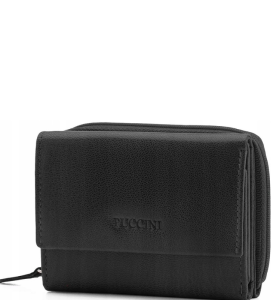 PU57 portfel PUCCINI skórzany damski poziomy zapinany na zatrzask