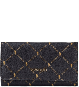 PU52 damski portfel Puccini Monogram duży wachlarzowy poziomy syntetyk