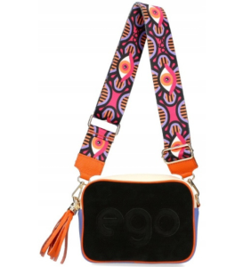 D50 EGO torebka listonoszka skóra naturalna zamszowa czarny