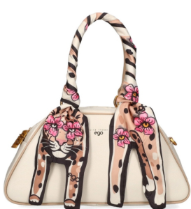 D121 torebka EGO torebko plecak uchwyty szeroki pasek skóra Wild Flower 2w1