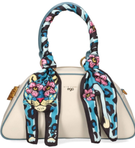 D121 torebka EGO torebko plecak uchwyty szeroki pasek skóra Wild Flower 2w1