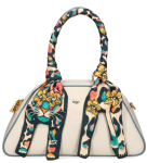 D121 torebka EGO torebko plecak uchwyty szeroki pasek skóra Wild Flower 2w1