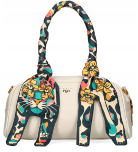 D122 torebka EGO torebka CLASSICA szeroki pasek skóra Wild Flower jamnik