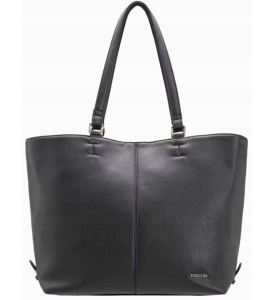 PU94 Torebka damska shopper PUCCINI na ramię duża mieści A4 czarna BML044D