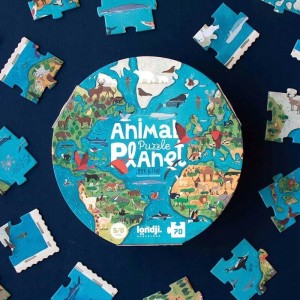 AB70 Londji - Puzzle z grą obserwacyjną Animal Planet MAPA ŚWIATA zwierzęta