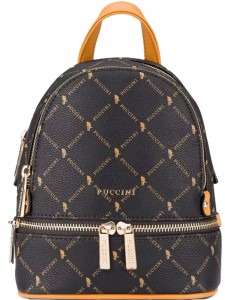 PUCCINI elegancki plecak miejski mini jednokomorowy Monogram PU129