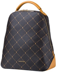 PUCCINI plecak miejski Monogram usztywniany elegancki 28x26x13cm PU136