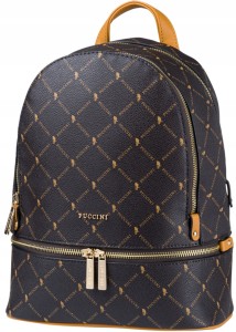PUCCINI plecak miejski Monogram usztywniany elegancki 30x13x24 PU135