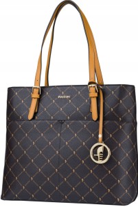 PUCCINI torebka shoper z kosmetyczką duża A4 49x31x15cm Monogram PU139