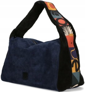 torebka EGO listonoszka zamszowa kuferek z frędzlami jamnik baguette D140