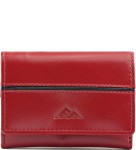 P402 Maleńki portfel skórzany etui El forrest czaerwony z czarną wstawką