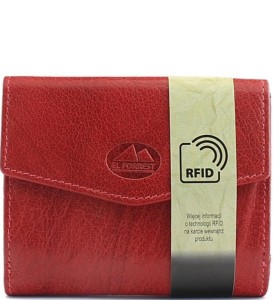 P407 Mały portfel skórzany El forrest RFID czerwony